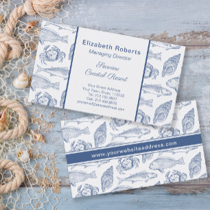 Carte De Visite Restaurant de fruits de mer Boutique ou Resort cô