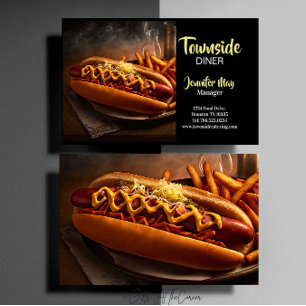 Carte De Visite Restaurant de hot-dog et frites