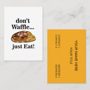 Carte De Visite Restaurant de nourriture de gaufre drôle