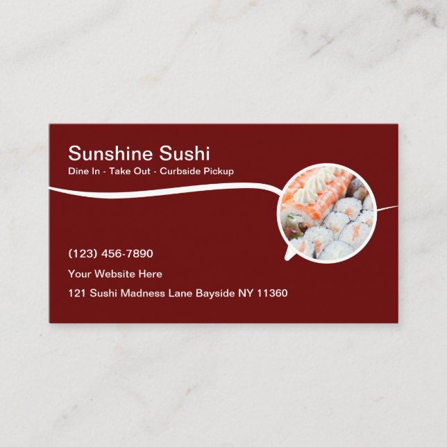 Carte De Visite Restaurant De Sushi Cuisine Japonaise (Devant)