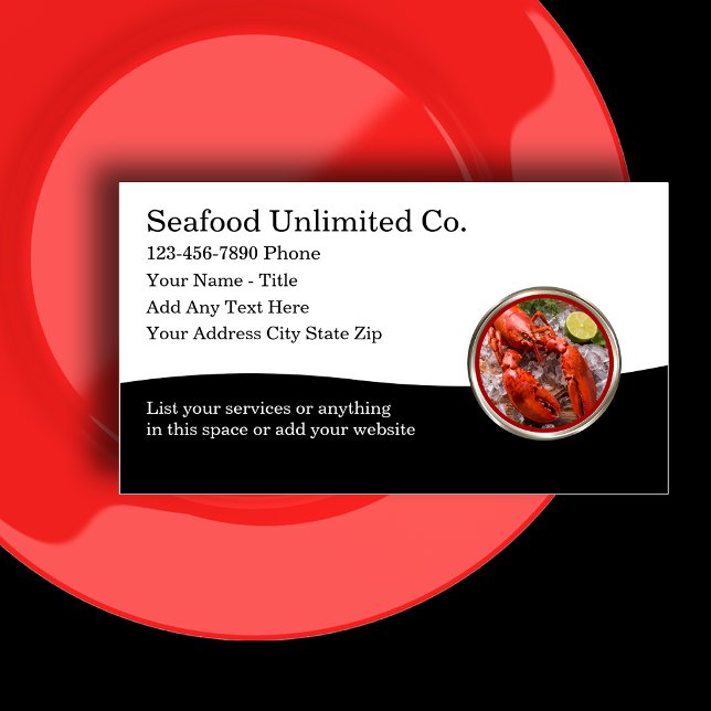 Carte De Visite Restaurant Et Distributeur De Fruits De Mer Classi (Seafood business cards by Custom Business Templates)