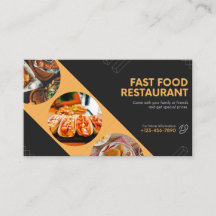 carte de visite restaurant fast food