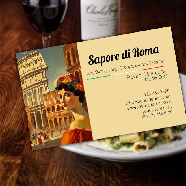 Carte De Visite Restaurant italien fine cuisine Chef (Créateur téléchargé)