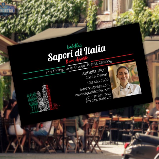 Carte De Visite Restaurant italien fine cuisine Chef (Créateur téléchargé)