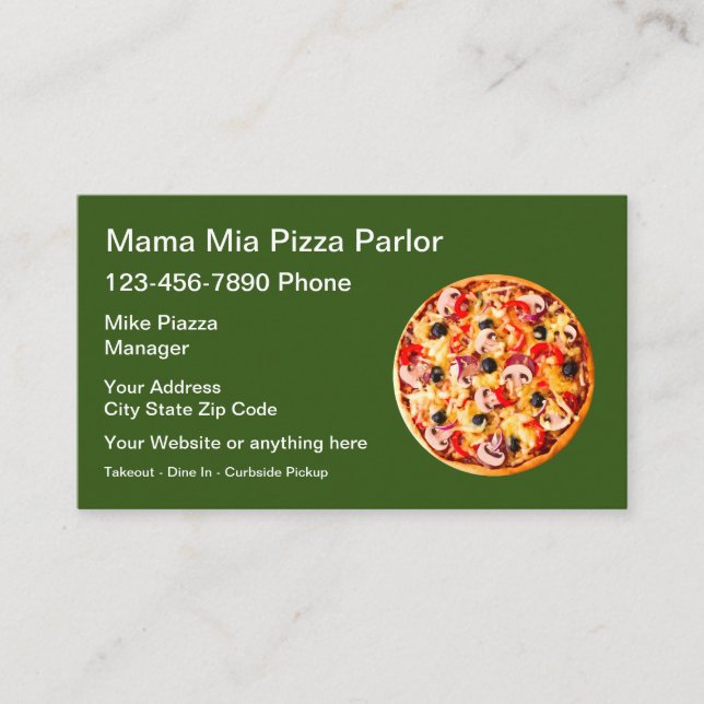 Carte De Visite Restaurant Italien Simple Pizza Shop (Devant)