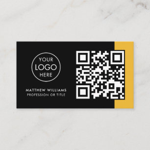 Carte De Visite Restaurant Professionnel Code QR Logo Moderne