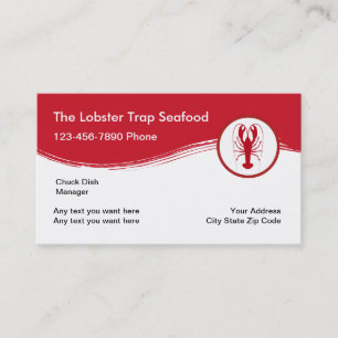 Carte De Visite Restaurant simple de fruits de mer