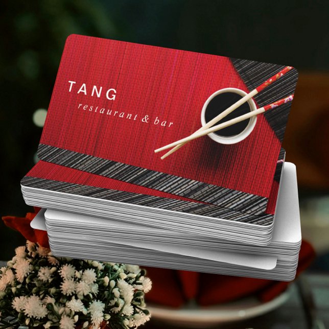 Carte De Visite Restauration asiatique chinoise noire rouge de (Créateur téléchargé)