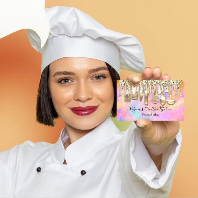 Carte De Visite Restauration Chef personnel Restaurant QR Code Ros (Créateur téléchargé)