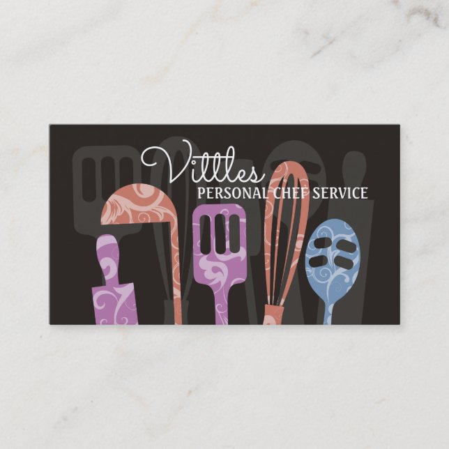 Carte De Visite Restauration faite sur commande de chef de (Devant)