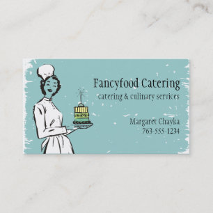 Carte De Visite Restauration gastronome de rétro de femme au foyer