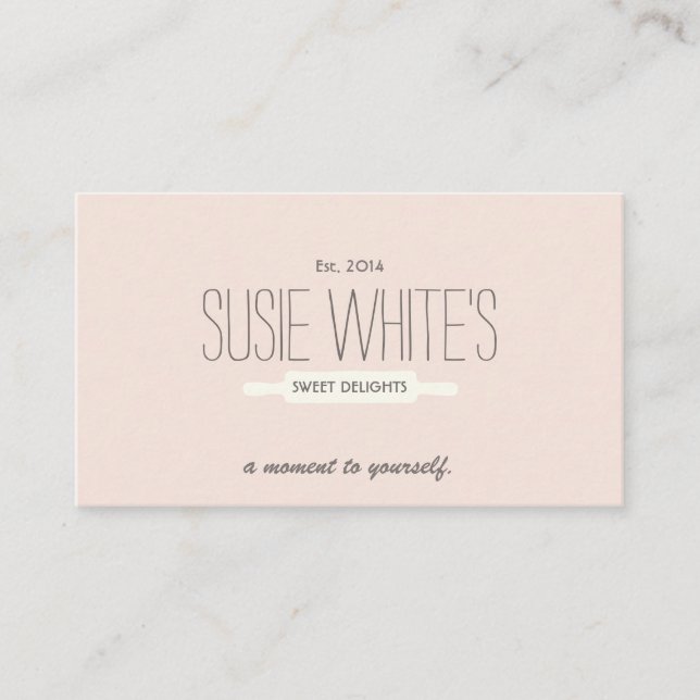 Carte De Visite Restauration Pâtisserie Chef Rolling Pin Cute Retr (Devant)