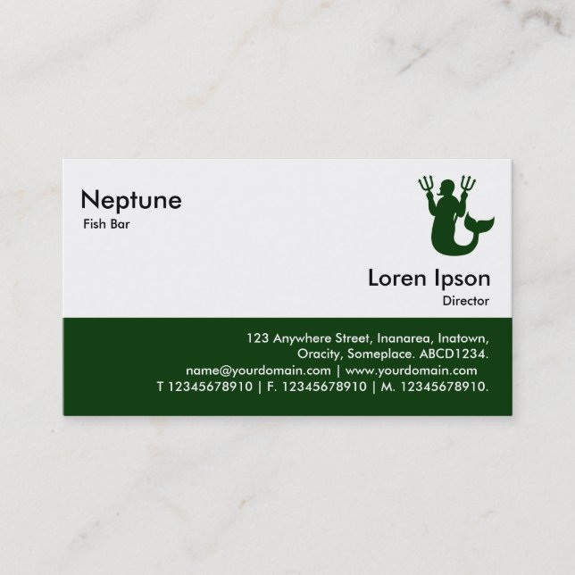 Carte De Visite Restauration rapide - Vert foncé (Devant)