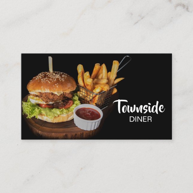 Carte De Visite Restauration Restaurant Burger (Devant)