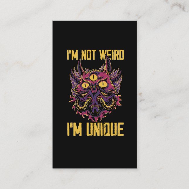 Carte De Visite Reste bizarre Je suis unique Kawaii Kitty Cat Mons (Devant)