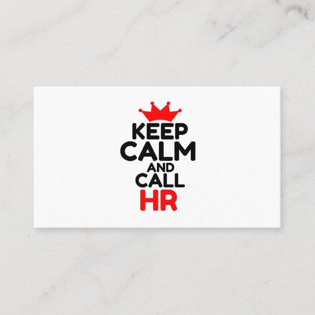 CARTE DE VISITE RESTER CALME ET APPELER HR (Devant)