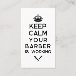 Carte De Visite Restez calme votre barbier fonctionne