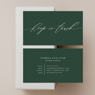 Carte De Visite Restez en contact avec le minimaliste vert ou