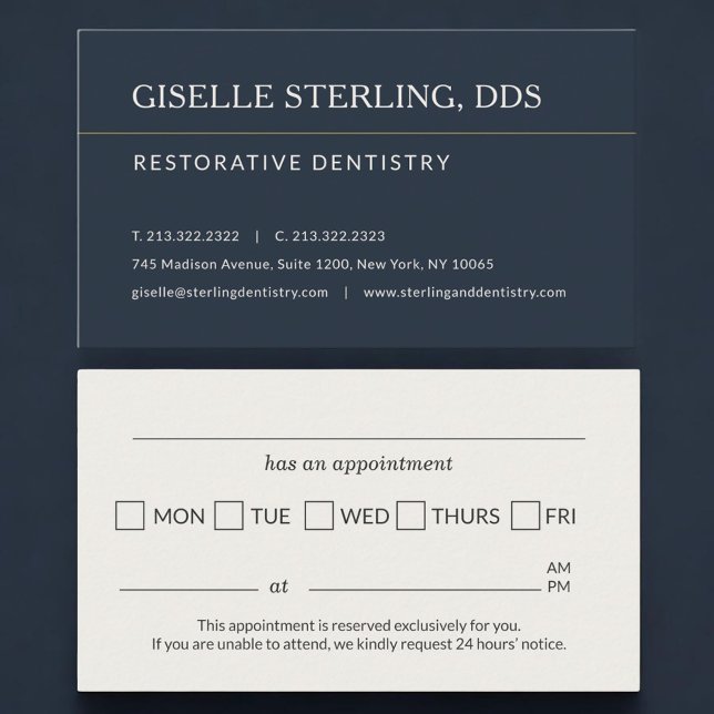 Carte De Visite Restorative Dentistry Office Appointment Reminder (Créateur téléchargé)