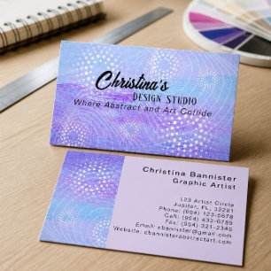 Carte De Visite Résumé Bleu et Violet Étoile Brillante, Lumière