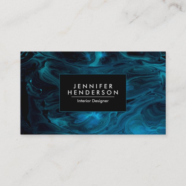 Carte De Visite Résumé bleu-foncé (Devant)