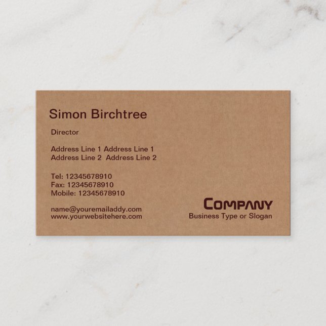 Carte De Visite Résumé - boîte en carton (Devant)