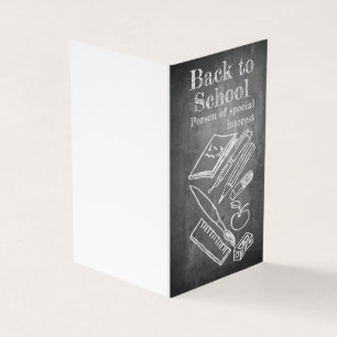 Carte De Visite Retour à l'école dans le style tableau noir
