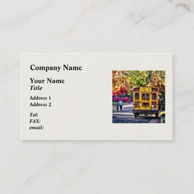 Carte De Visite Retour de l'autobus scolaire (Devant)