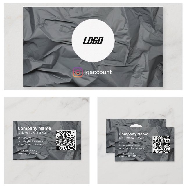 Carte De Visite Retrait de la junk grise (Grey Junk Removal Business Card
)