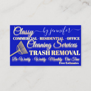 Carte De Visite Retrait des ordures de nettoyage classique Logo de