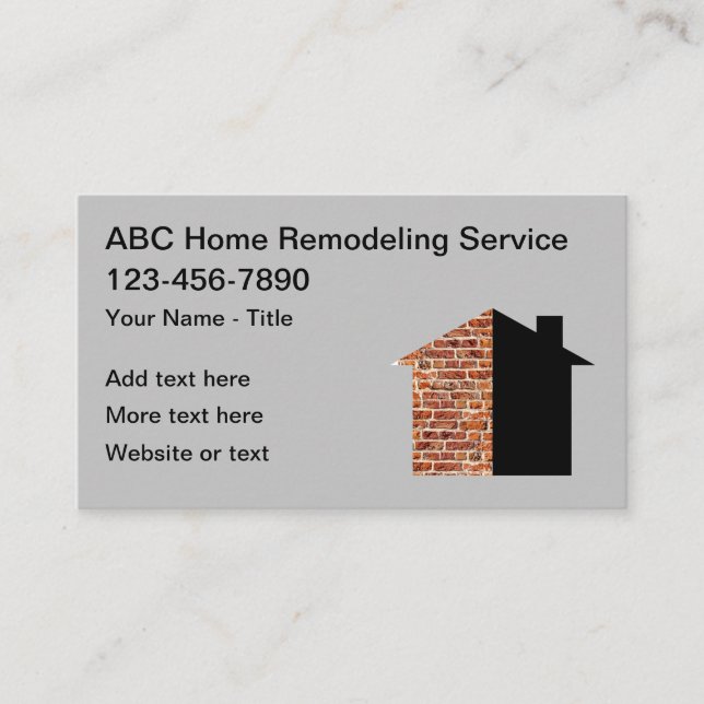 Carte De Visite Retrait Et Rénovation De La Maison (Devant)