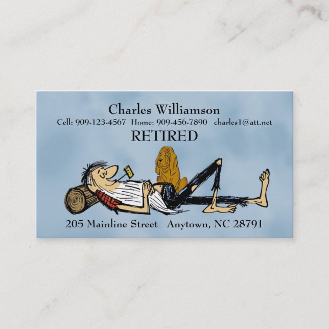 Carte de visite retraité RipVanWinkle & Hound (Devant)