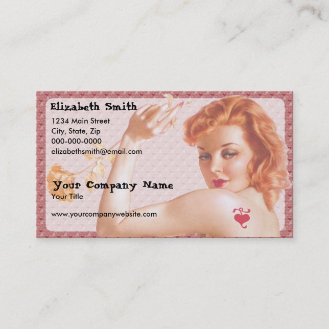 Carte De Visite Rétro amour V2 des années 1940 (Devant)