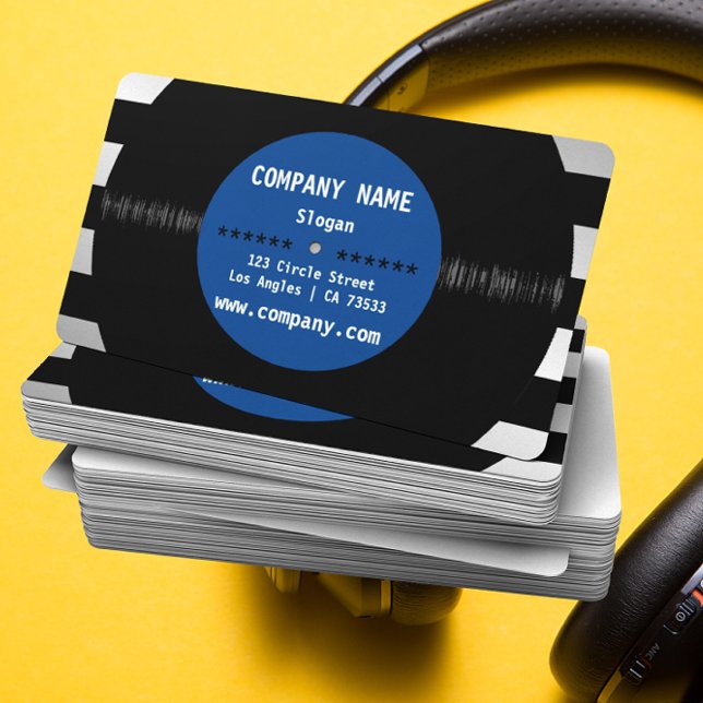 Carte De Visite Rétro artiste de musicien du DJ de disque vinyle (Créateur téléchargé)