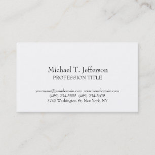 Carte De Visite Rétro blanc simple simple élégant classique