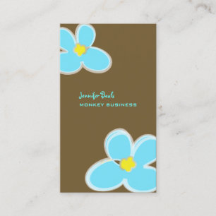 Carte De Visite RETRO BLUE PLUMERIAS/do-it-yourself COULEUR ARRIÈR