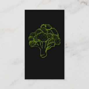 Carte De Visite Retro Broccoli Art Vegables Dessin