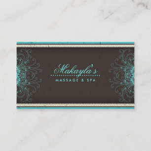 Carte De Visite Rétro chic moderne élégant de damassé florale de