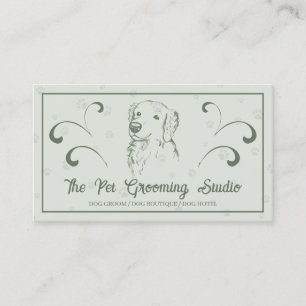 Carte De Visite Retro Classic Style animal de compagnie chien Gold