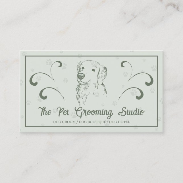 Carte De Visite Retro Classic Style animal de compagnie chien Gold (Devant)