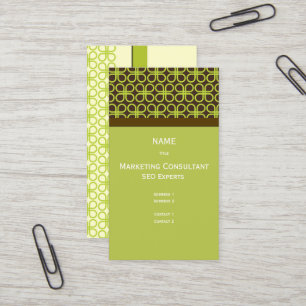 Carte De Visite Retro Clochers Motif / Moss Green