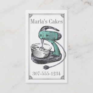 Carte De Visite Rétro cuisson de boulangerie de mélangeur de