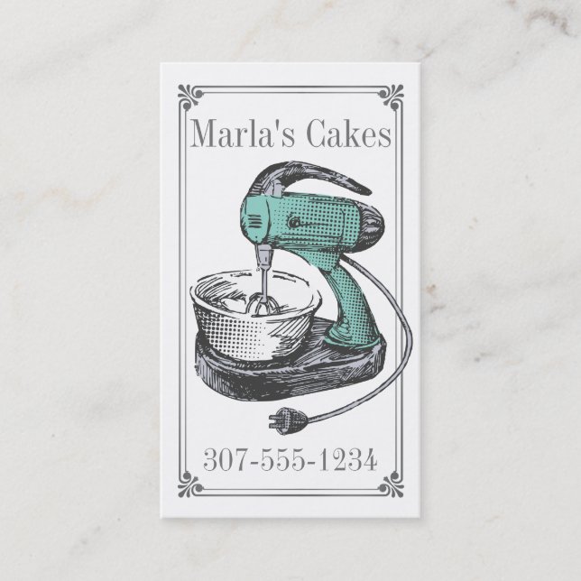Carte De Visite Rétro cuisson de boulangerie de mélangeur de (Devant)