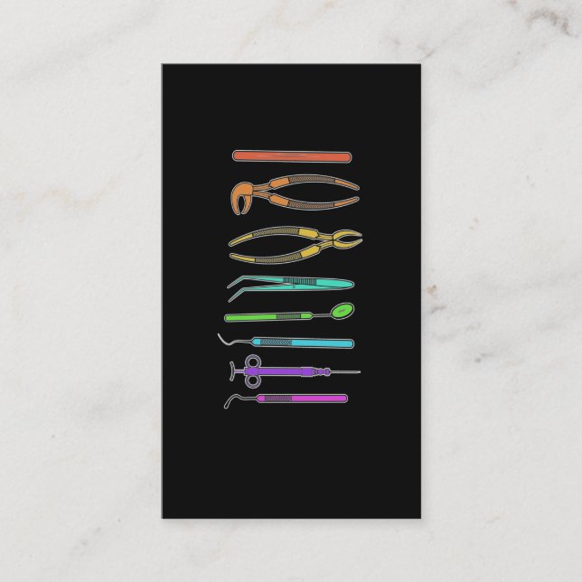 Carte De Visite Retro Dentist Tools Dental Assistant Dental (Devant)