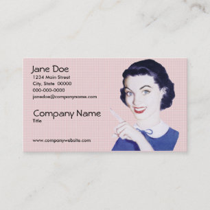 Carte De Visite Rétro femme de pointage des années 1950