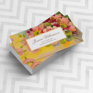 Carte De Visite Retro Floral 1950 Primroses Design