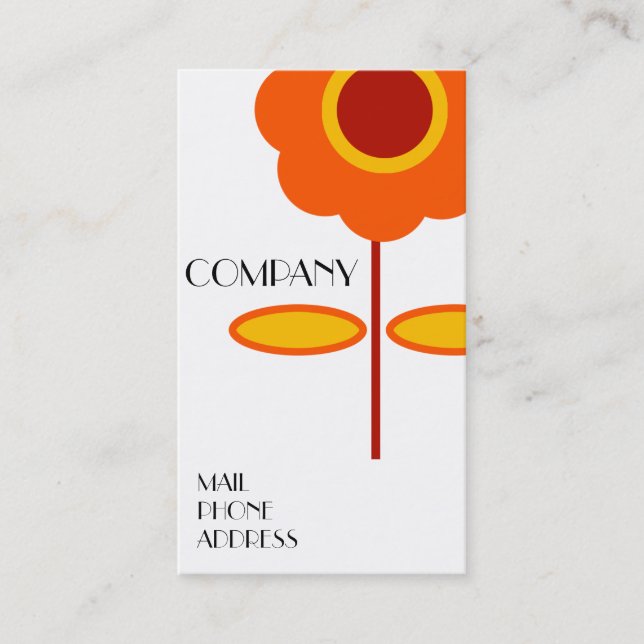 CARTE DE VISITE RETRO FLOWER BUSINESS CARD (Devant)