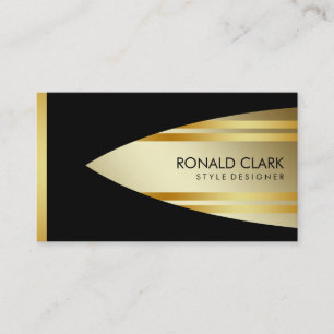 Carte De Visite Retro Gold Black Metal Financial Professional