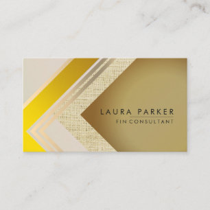 Carte De Visite Retro Gold Géométrique Finance Moderne Élégant
