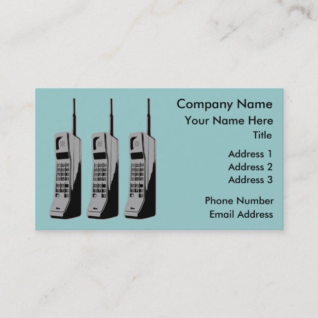 Carte De Visite Rétro graphique de téléphone portable (Devant)